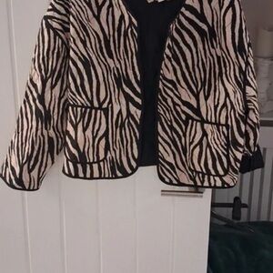 River Island Black and Cream Zebra Print Blazer
